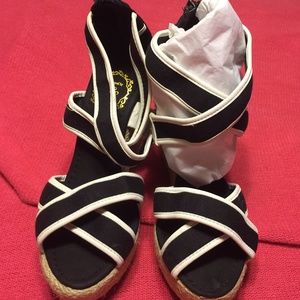 Black & White Canvas Sandals ON SALE